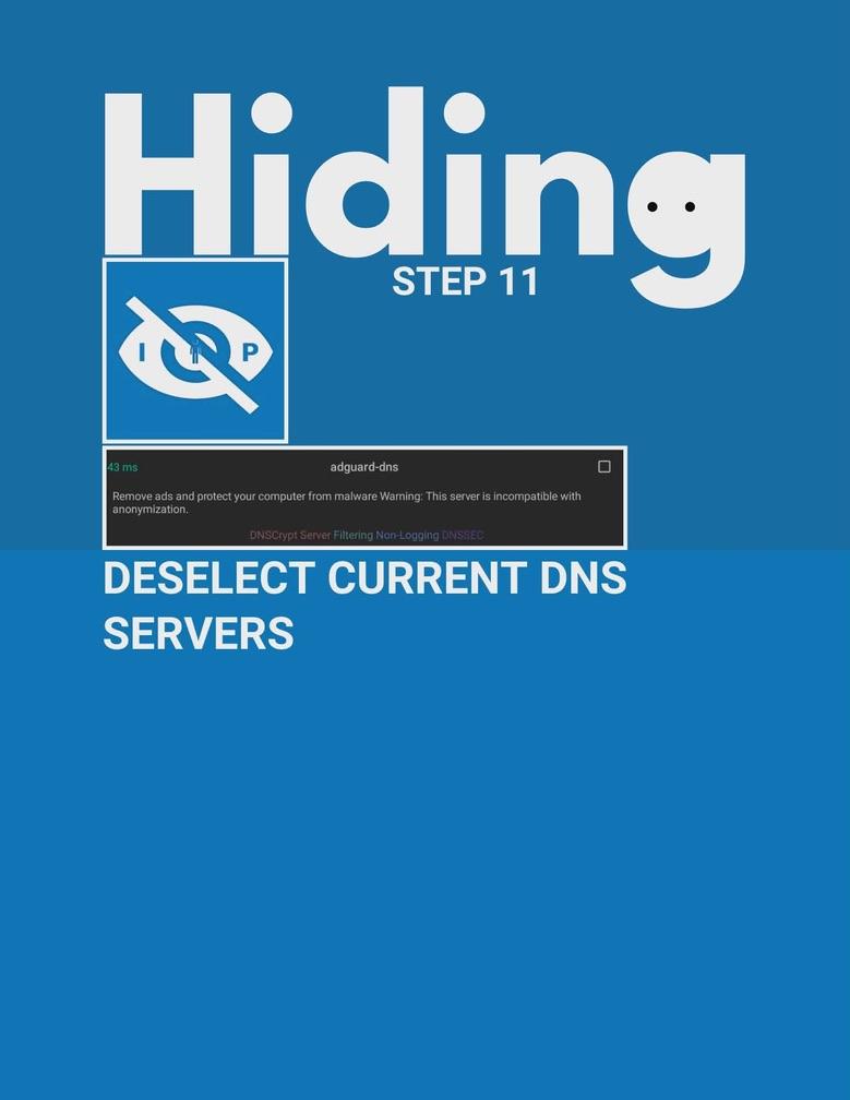 Hiding step 11: Deselect current DNS servers