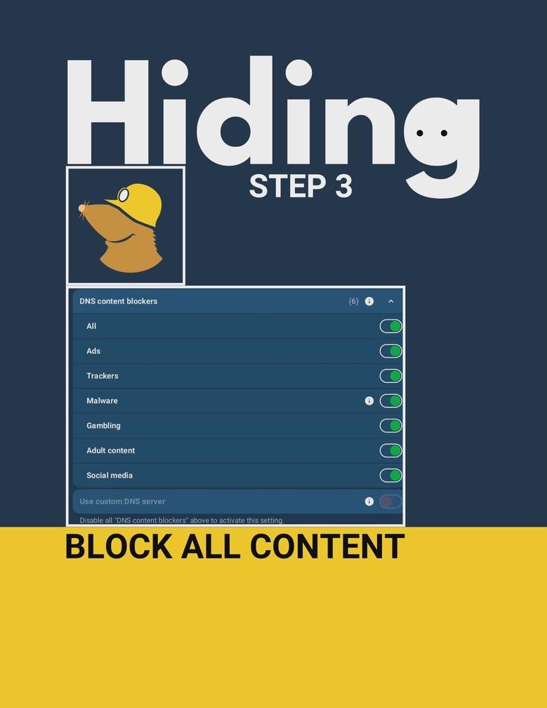 Hiding step 3: Block all content