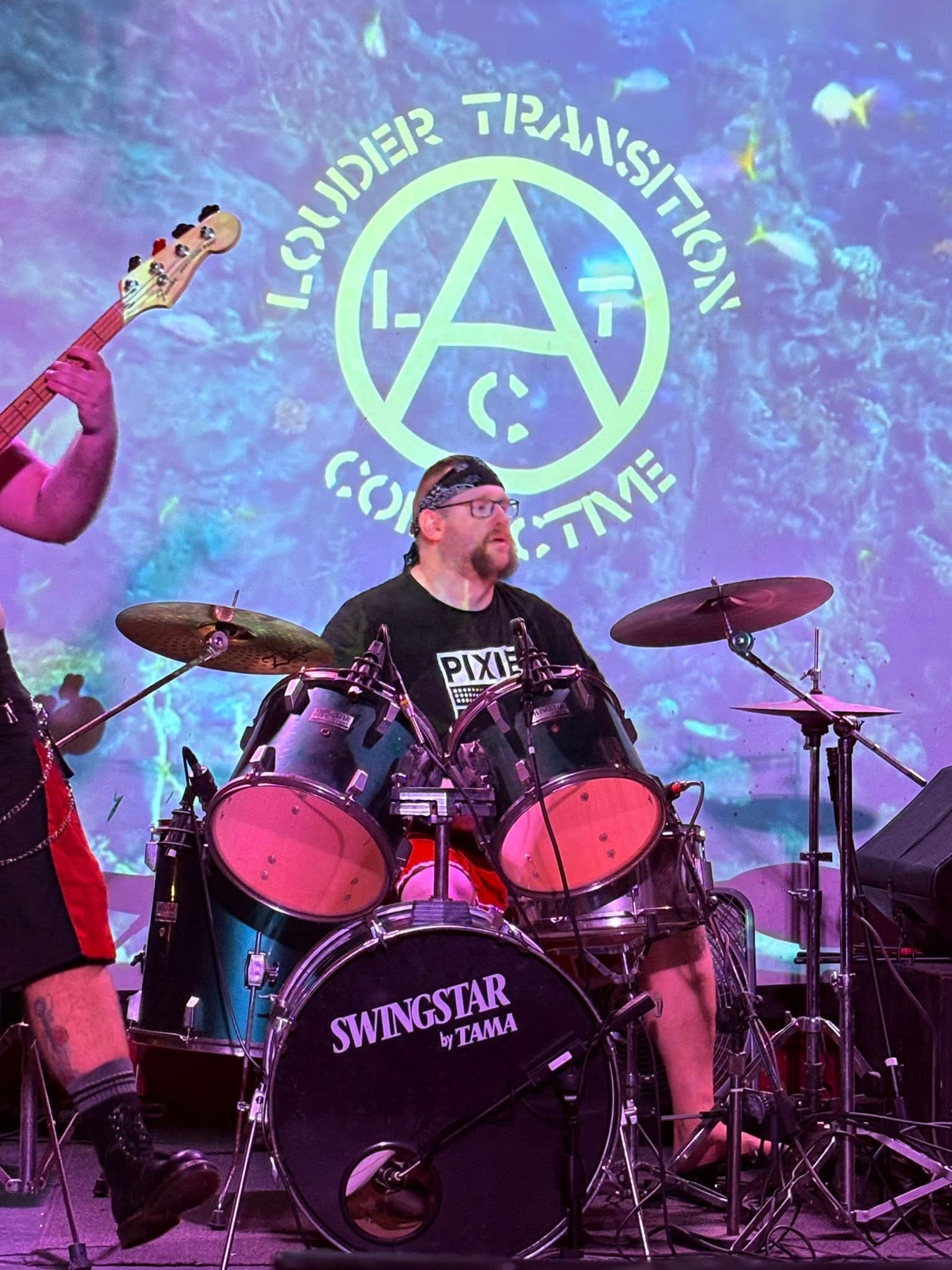 Drummer at punk show